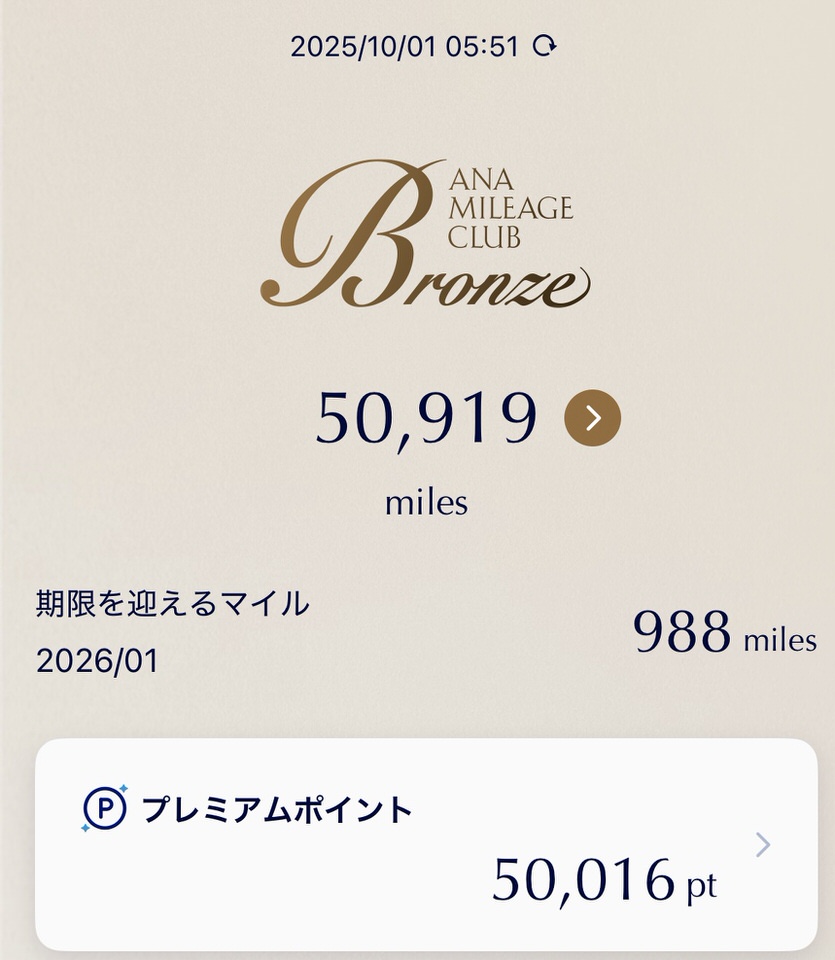 50,000pt達成した画面