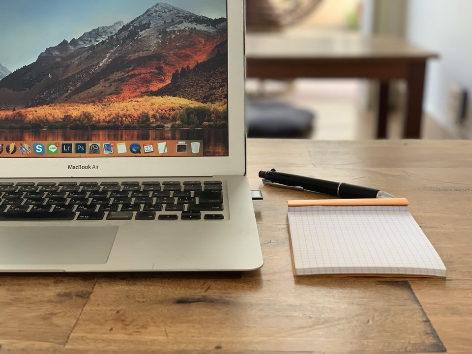 作業場に置いたロディアのメモ帳