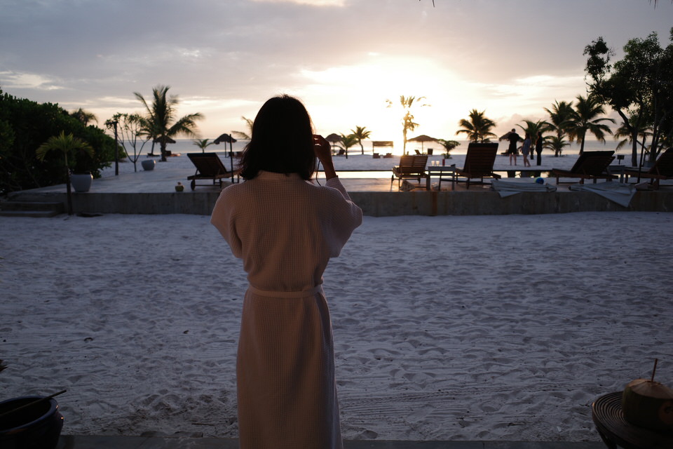 シークレットビーチの朝焼け