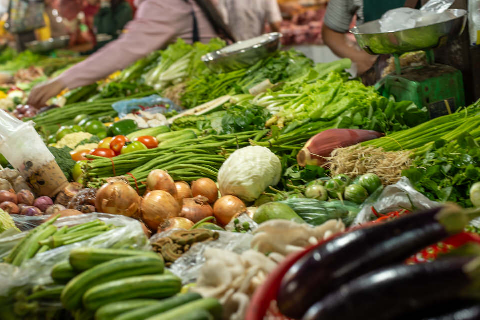 オールドマーケットの野菜売り場